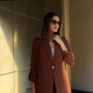 Max blazer em alfaiataria estruturado Forrado